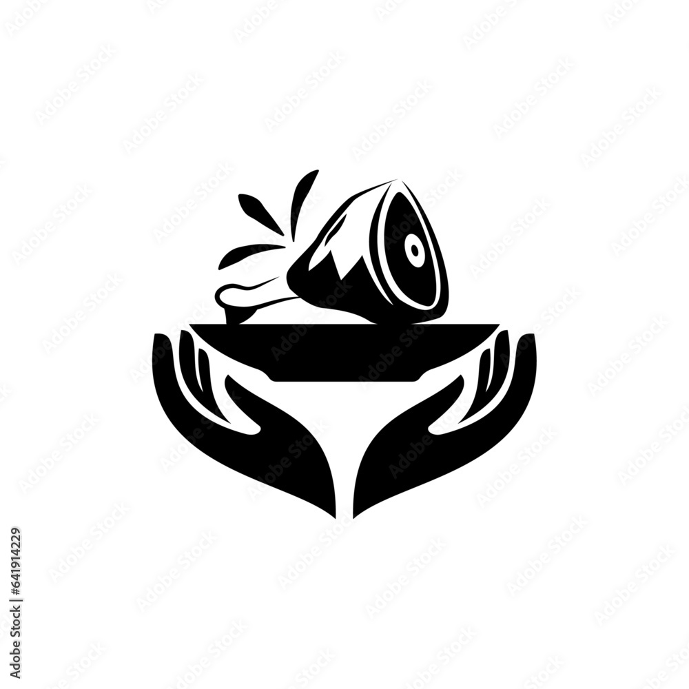 meat on plate vector icon, Black and white. Food day icon. meat on plate vector icon, Black and white. Food day icon.