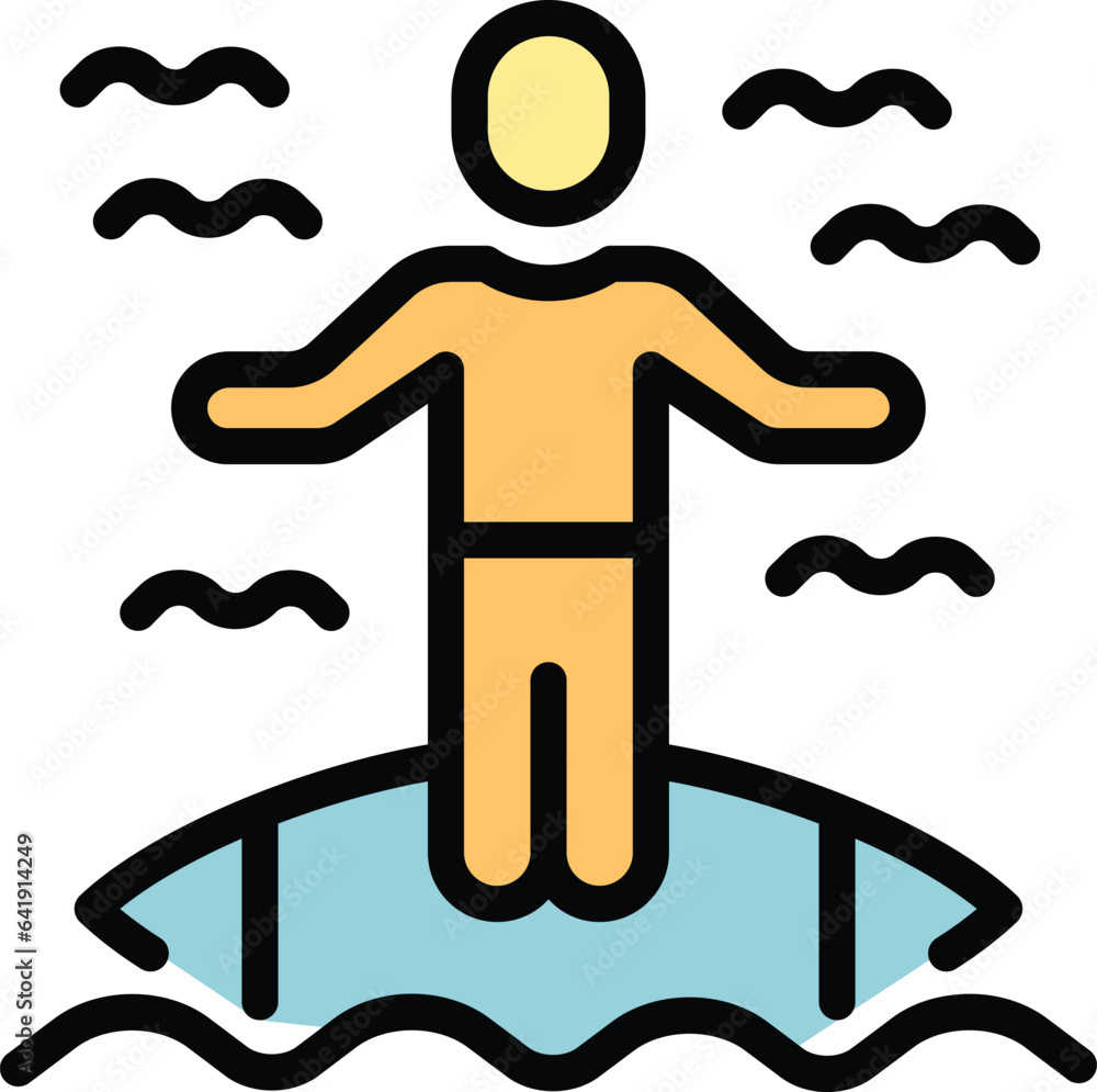 Safety surf icon outline vector. Water life. Beach guard color flat Safety surf icon outline vector. Water life. Beach guard color flat