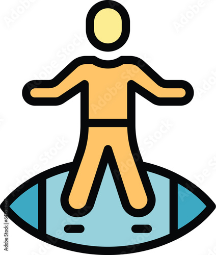 Guard surf icon outline vector. Safety water. Beach lifeguard color flat