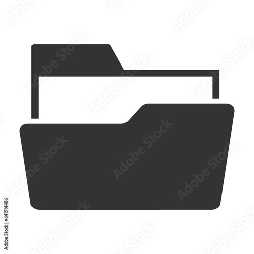 Vector illustration of folder icon in dark color and transparent background(png).