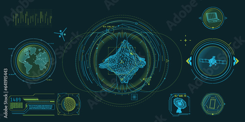 Geoscience HUD interface design with big data decoding.
