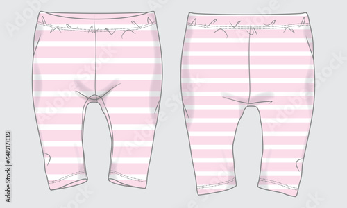 Leggings pant with all over stripes vector illustration template for kids