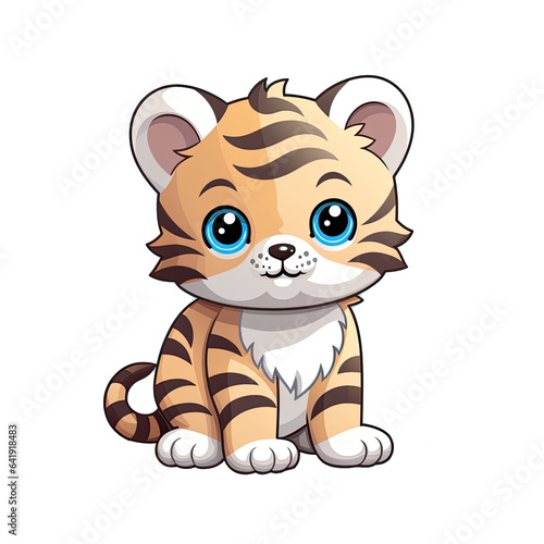 Cute Baby Tiger Cartoon PNG