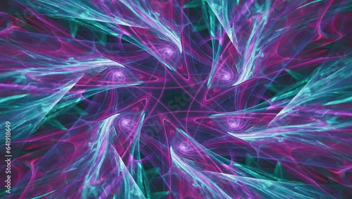 Visual fantasy of hypnotic color swirls, fractal abstract ecstasy endless loop of renewing life and recycling energy flow, spiritual awakening, intricate flowing geometric mandala patterns.