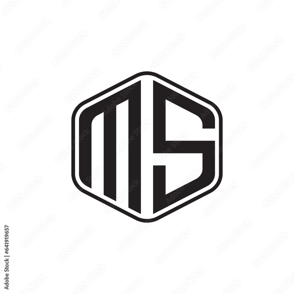 Flat design ms logo Flat design ms logo