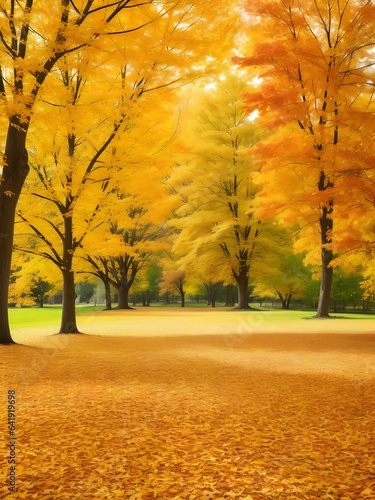 autumn leave fall yo the ground background orange and yellow color trees