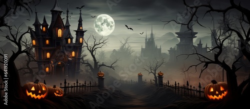 landscape for halloween illustration;