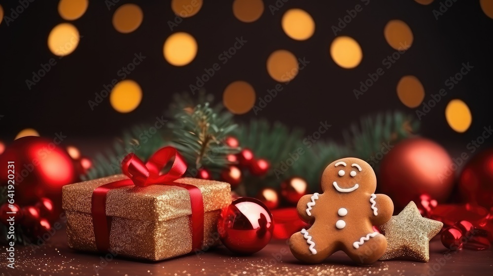 Christmas decoration with space for copy. Generative AI Christmas decoration with space for copy. Generative AI