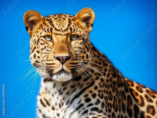 leopard on a blue background