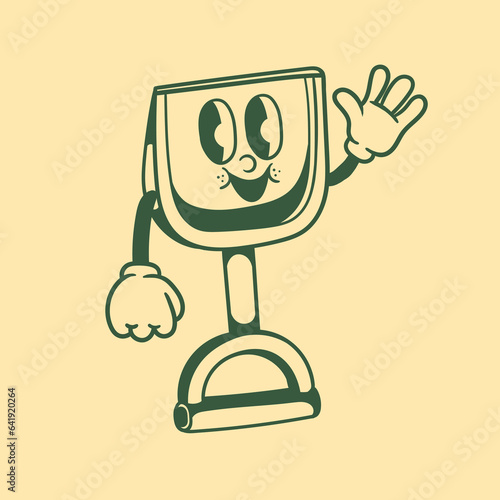 Vintage character design of toy shovel