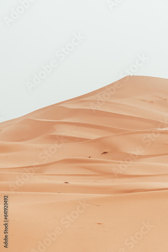 Sand texture during sunrise, Sahara Desert Merzouga, Morocco vertical oriented