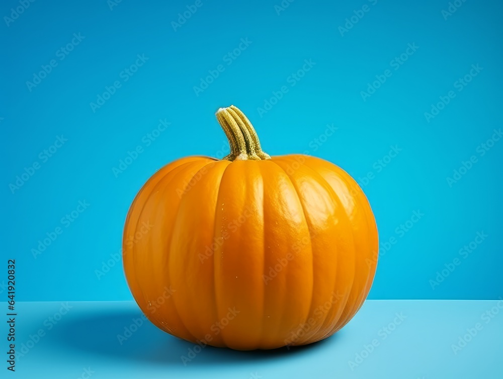 Obraz premium A pumpkin isolated on blue