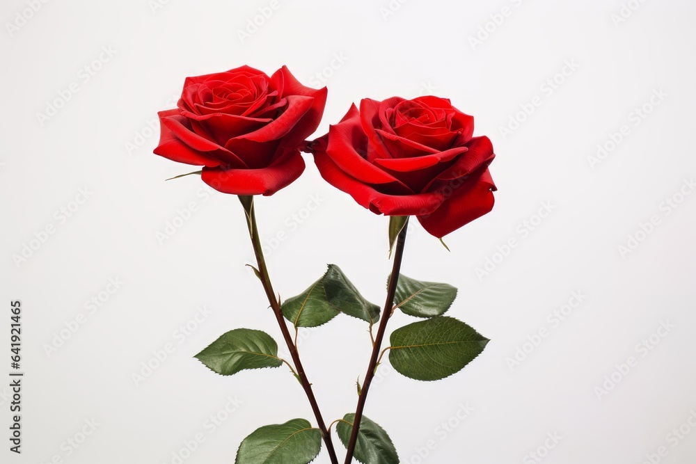 Side view of red color roses isolated on white background Side view of red color roses isolated on white background