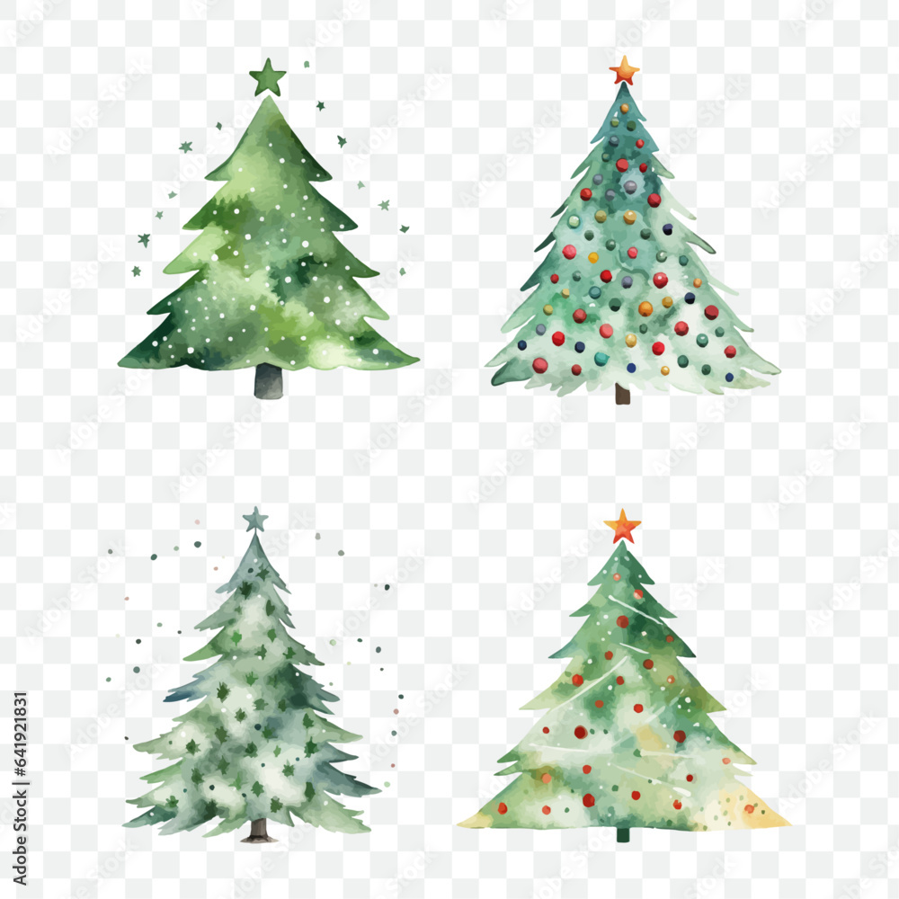 Christmas tree transparency vector graphic element