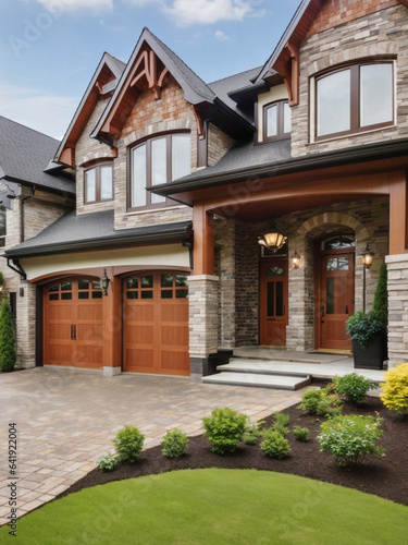 Wallpaper Mural view of a luxury house,ai generative Torontodigital.ca