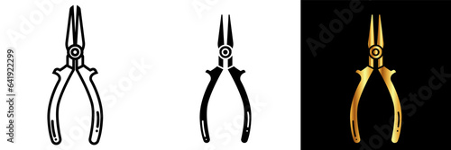 Plier Icon, an icon representing pliers, symbolizing gripping, bending, and manipulating tasks in various fields, from construction and mechanics to crafting and repairs.