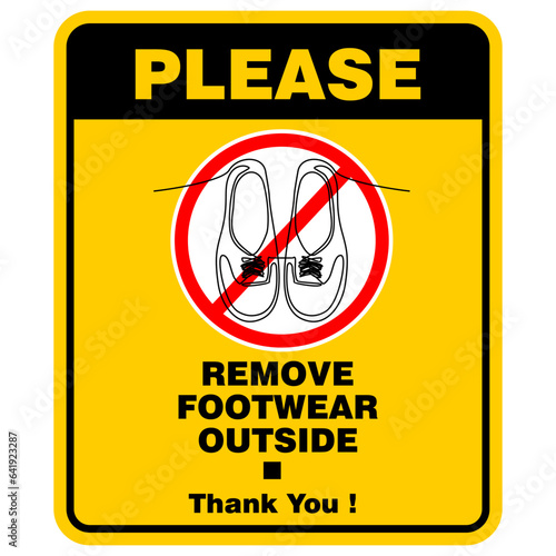 Please, remove footwear outside, one line drawing vector