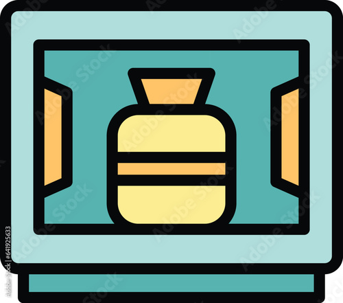 Museum vase icon outline vector. Art class. Workshop school color flat