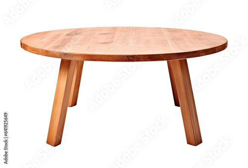 Empty round table isolated on transparent background