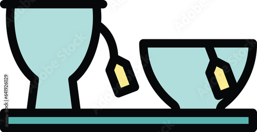 Sell pottery pot icon outline vector. Art clay. Ceramic class color flat