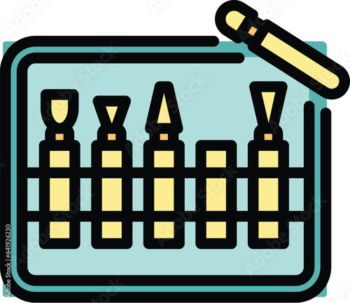 Pottery tools icon outline vector. Art clay. Ceramic class color flat