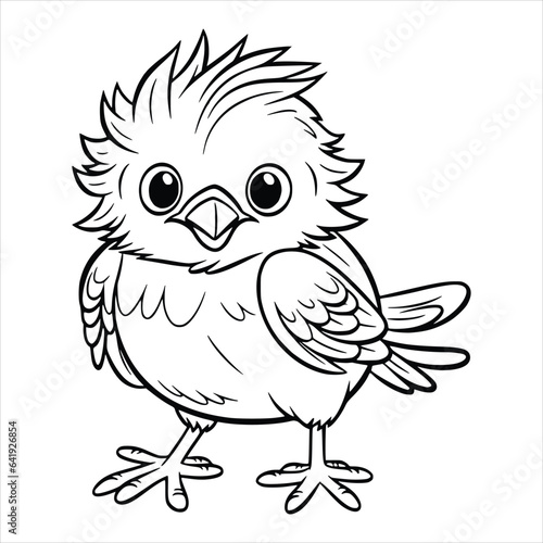 Funny Little Bird Coloring Page for Kids