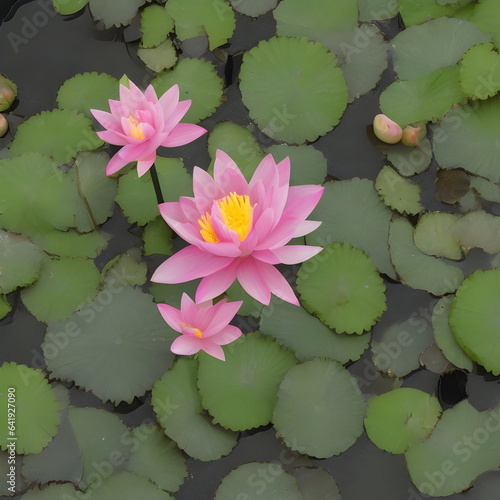 pink water lily