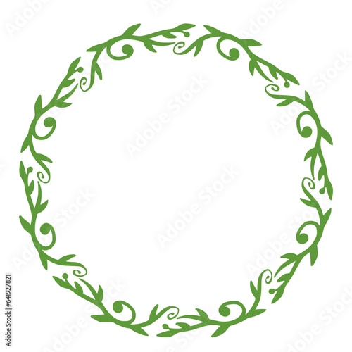 Leaves cilcular frame decoration photo