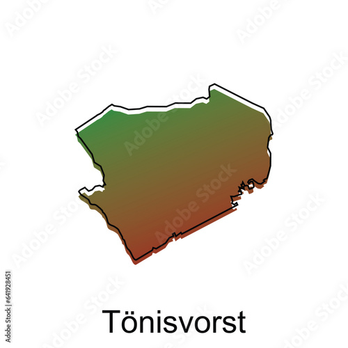 Map City of Tonisvorst, World Map International vector template with outline illustration design, suitable for your company photo