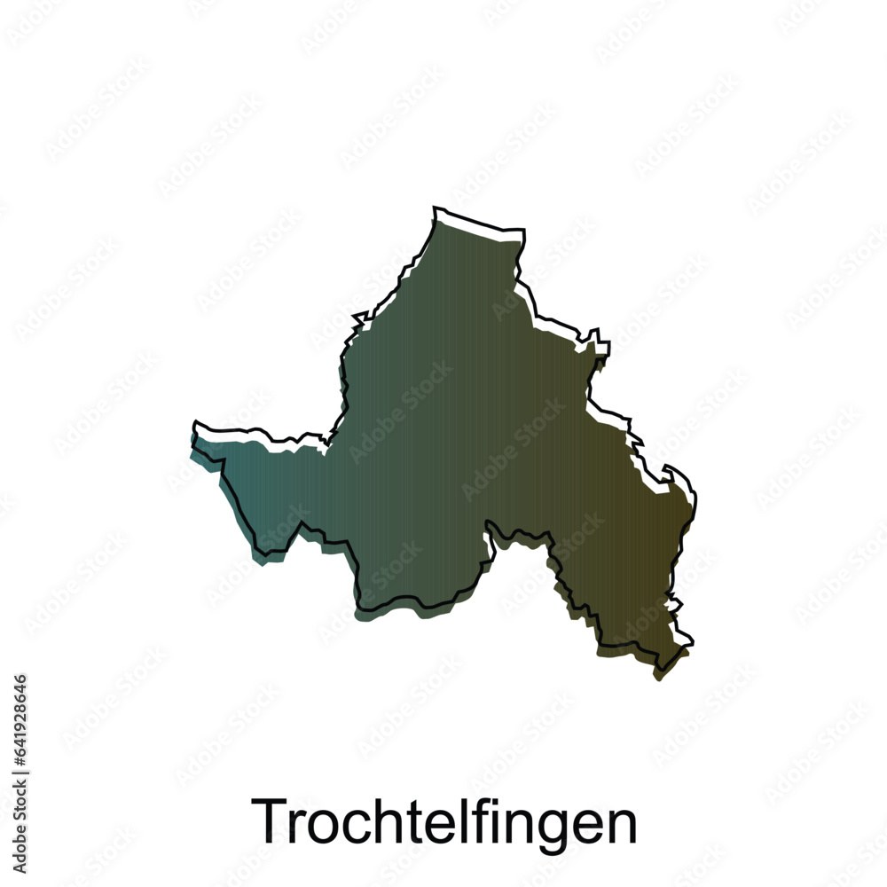 Map City of Trochtelfingen, World Map International vector template with outline illustration design, suitable for your company
