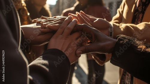 hands of different people in unity 