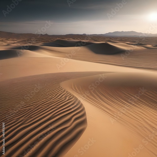 A virtual desert landscape with shifting dunes formed by dynamic data2