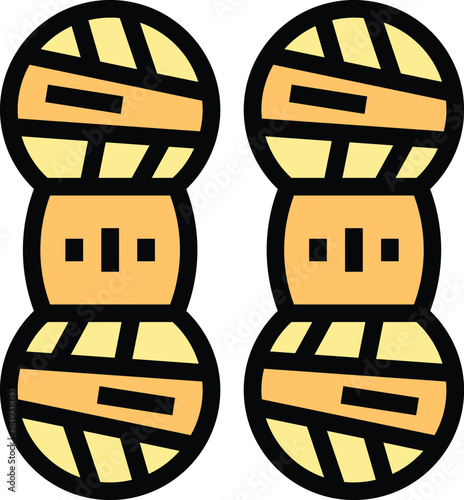 Knitting icon outline vector. Art craft. Sewing class color flat
