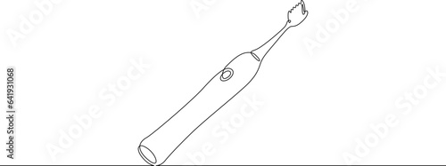 Continuous one single line drawn Toothbrush.Dentistry. Hygiene. Teeth.