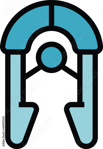 Embroidery pin icon outline vector. Art workshop. Kids classroom color flat