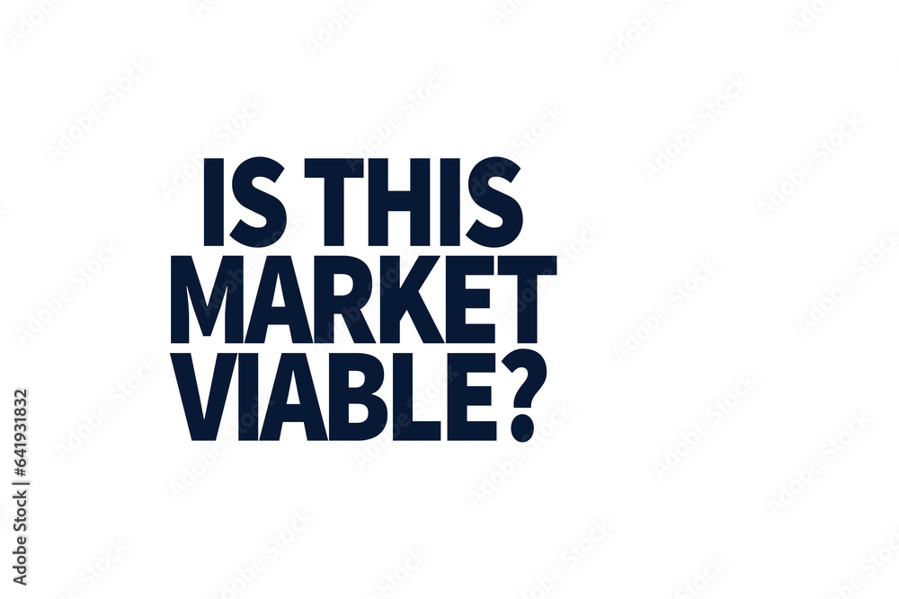 Digital png of is this market viable text in dark blue on transparent background