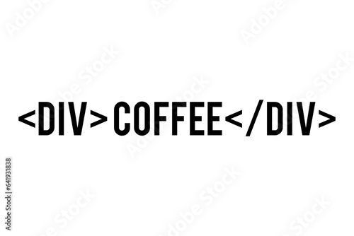 Digital png of div, coffee, div text between arrows on transparent background
