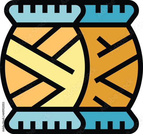 Embroidery workshop icon outline vector. Art craft. Hand bracelet color flat