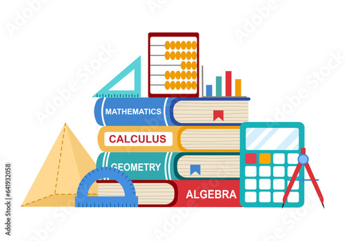Mathematics learning class concept vector illustration.  photo