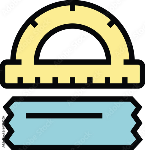 Embroidery tools icon outline vector. Craft art. Creative fabric color flat