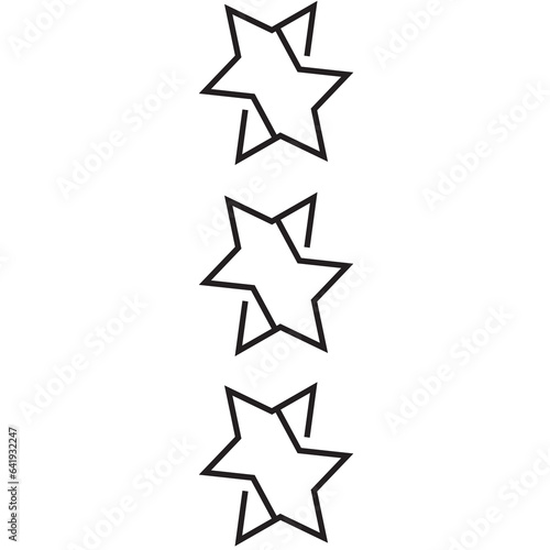 Digital png illustration of rows of black star shape on transparent background