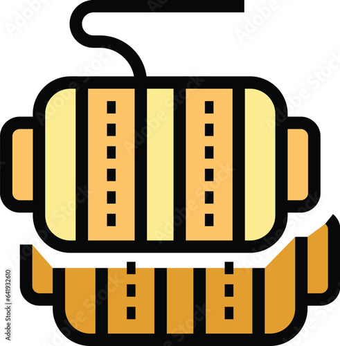 Sewing bobine icon outline vector. Craft art. Class hobby color flat