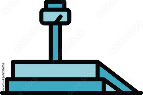 Farm scales icon outline vector. Cow animal. Beef cattle color flat