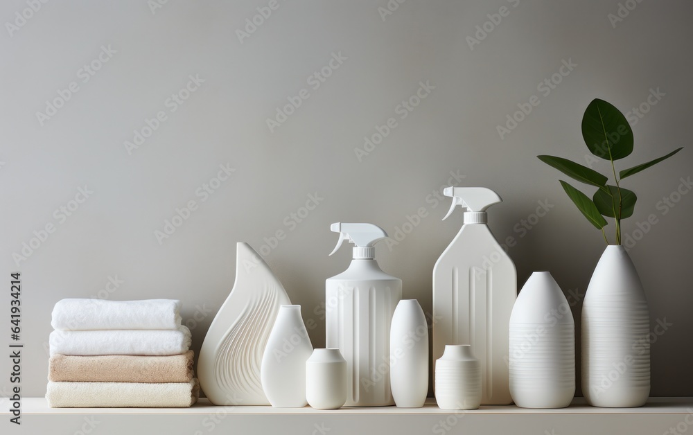 Modern detergent packaging featuring white bottles, providing the perfect canvas for your branding. Modern detergent packaging featuring white bottles, providing the perfect canvas for your branding.