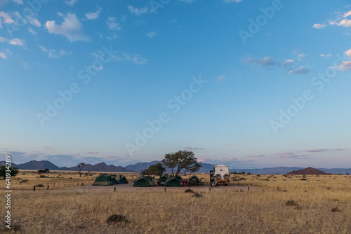 Impression of the Sunset  from a campground in Sesriem  Nambia  gateway to the Sossusvlei.