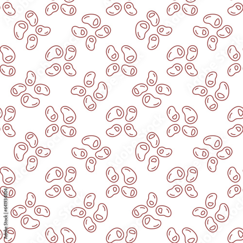 Bacteria or Microbes vector concept line seamless pattern