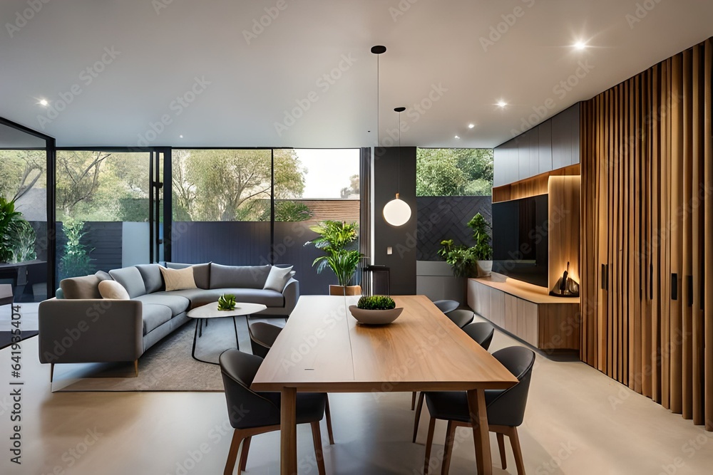 modern dining room generated by AI technology modern dining room generated by AI technology