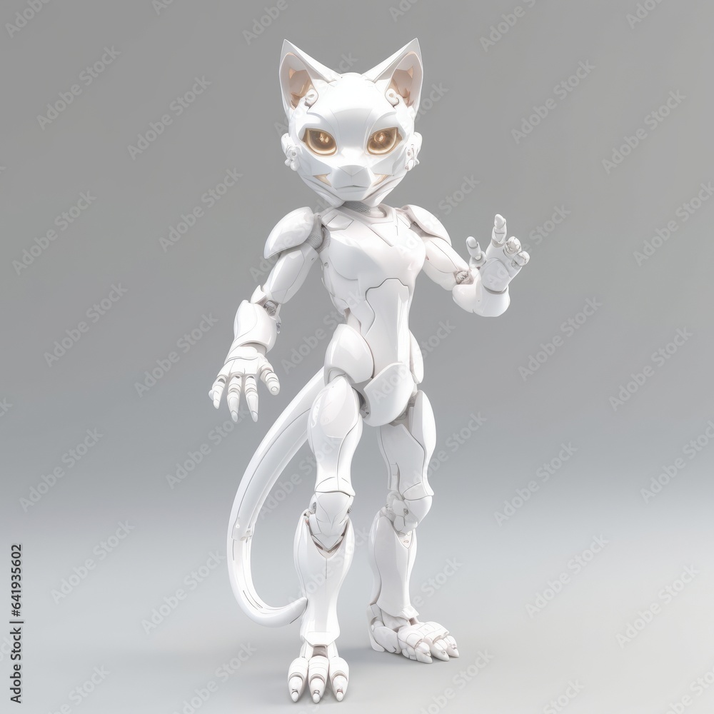 3D Robotic Cat. Generative AI 3D Robotic Cat. Generative AI