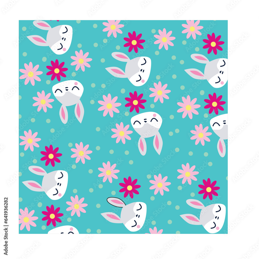 cute bunny all over print vector. cute bunny all over print vector.
