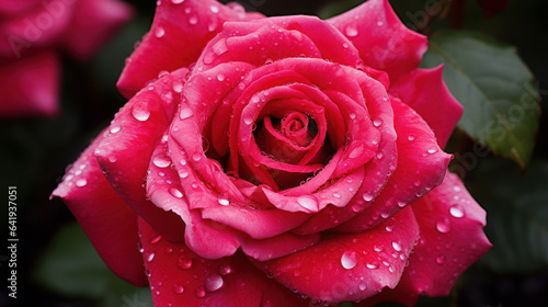 The rose flower pink and red